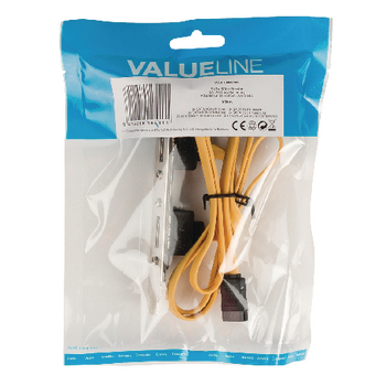 VLCP73805Y05 Sata 6 gb/s kabel intern 2x sata 7-pins female - 2x sata 7-pins beugel 0.50 m geel Product foto